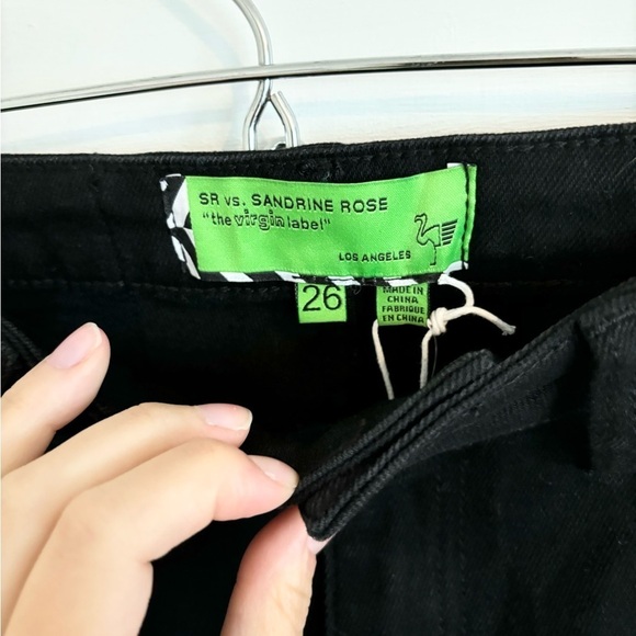 Free People SR vs. SANDRINE ROSE black skinny jeans high rise size 26 new - Picture 2 of 6